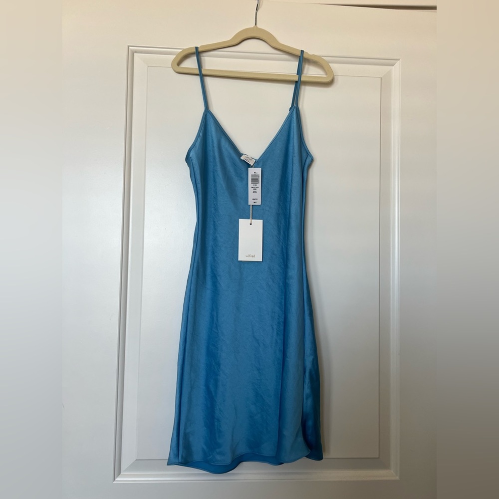 Aritzia wilfred only slip mini dress | 2xs blue